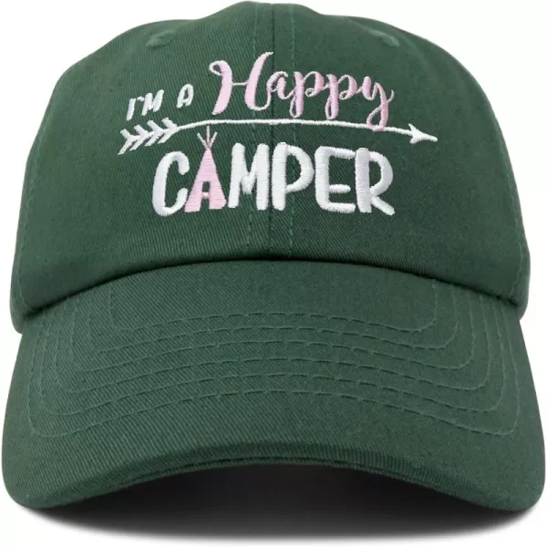 DALIX Womens Happy Camper Hat Soft Cotton Camping Caps