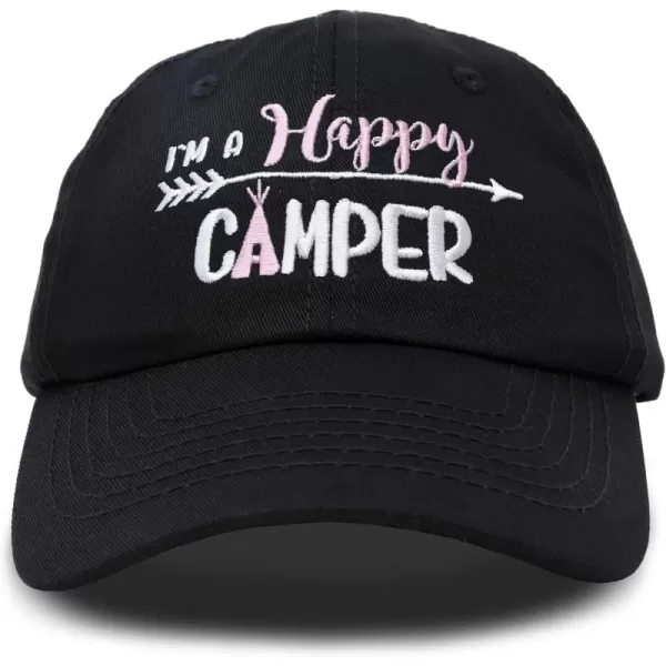 DALIX Womens Happy Camper Hat Soft Cotton Camping Caps