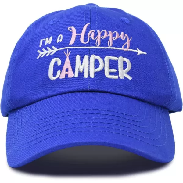 DALIX Womens Happy Camper Hat Soft Cotton Camping Caps