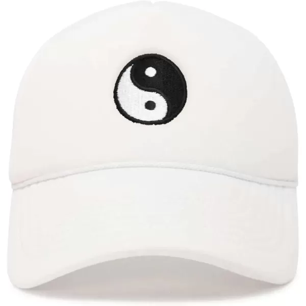 DALIX Yin and Yang Embroidered Mesh Trucker Hat