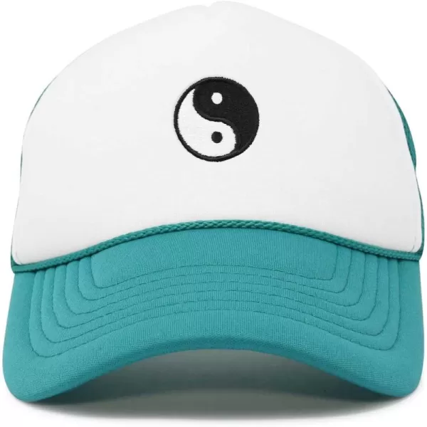 DALIX Yin and Yang Embroidered Mesh Trucker Hat
