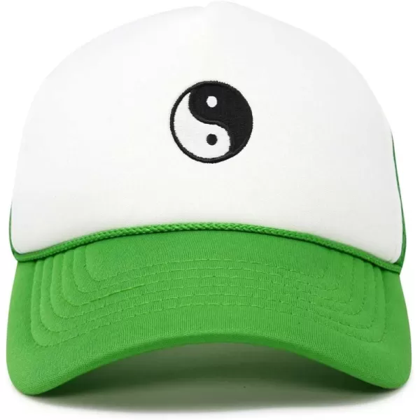 DALIX Yin and Yang Embroidered Mesh Trucker Hat