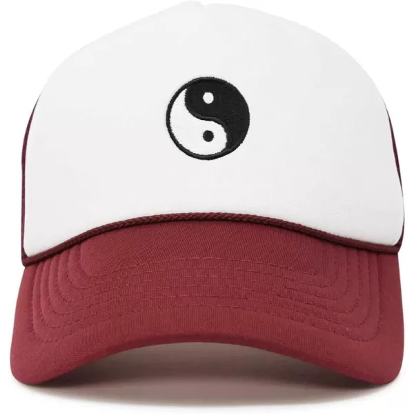DALIX Yin and Yang Embroidered Mesh Trucker Hat