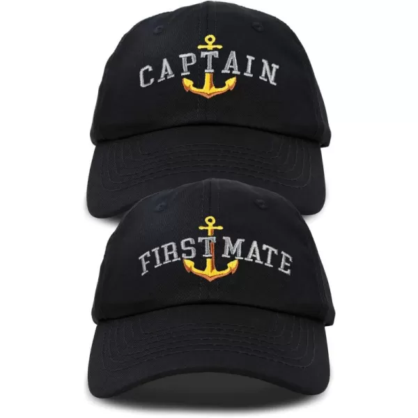 Matching Captain and First Mate Hat Set Embroidered Ball Cap
