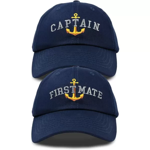 Matching Captain and First Mate Hat Set Embroidered Ball Cap