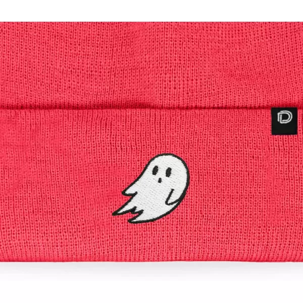 DALIX Embroidered Ghost Beanie Cap Cuffed Knit Hat Women