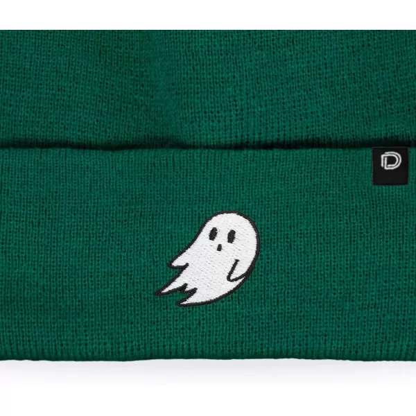DALIX Embroidered Ghost Beanie Cap Cuffed Knit Hat Women