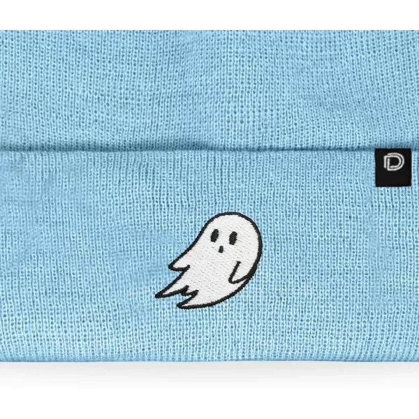 DALIX Embroidered Ghost Beanie Cap Cuffed Knit Hat Women