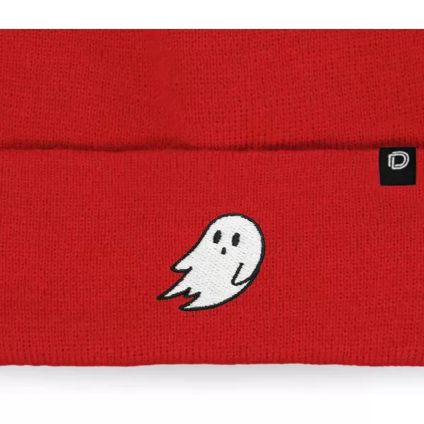 DALIX Embroidered Ghost Beanie Cap Cuffed Knit Hat Women