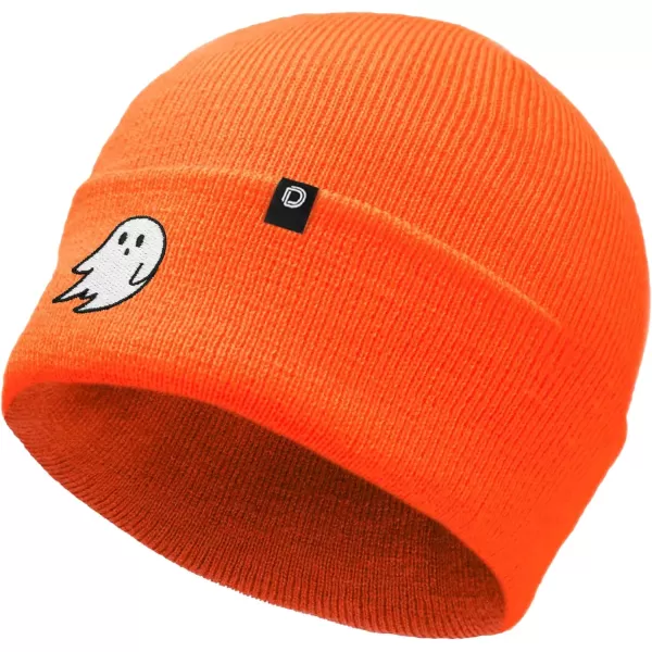DALIX Embroidered Ghost Beanie Cap Cuffed Knit Hat Women