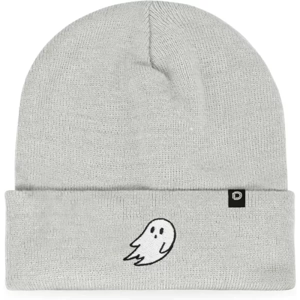 DALIX Embroidered Ghost Beanie Cap Cuffed Knit Hat Women