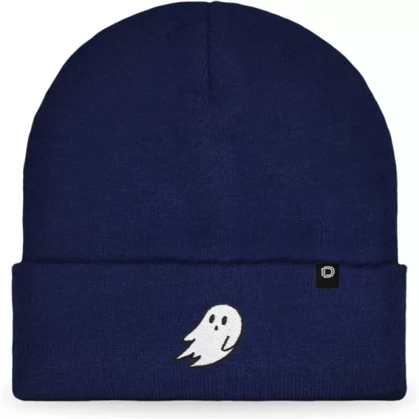 DALIX Embroidered Ghost Beanie Cap Cuffed Knit Hat Women
