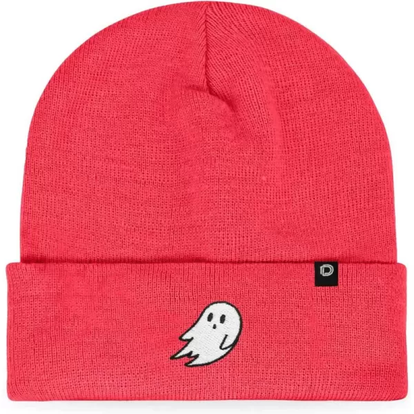 DALIX Embroidered Ghost Beanie Cap Cuffed Knit Hat Women