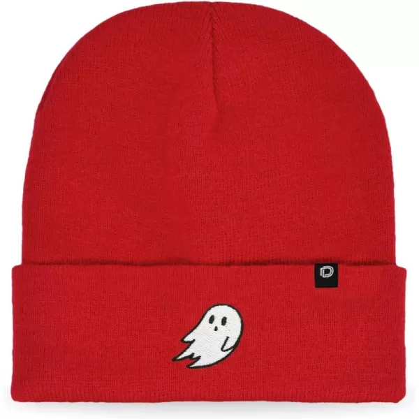DALIX Embroidered Ghost Beanie Cap Cuffed Knit Hat Women
