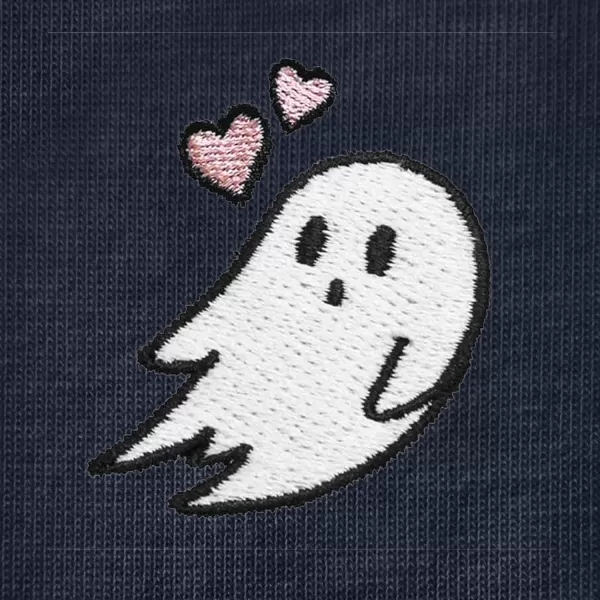 DALIX Heartly Ghost Embroidered Soft Cotton Short Sleeve T Shirt Womens