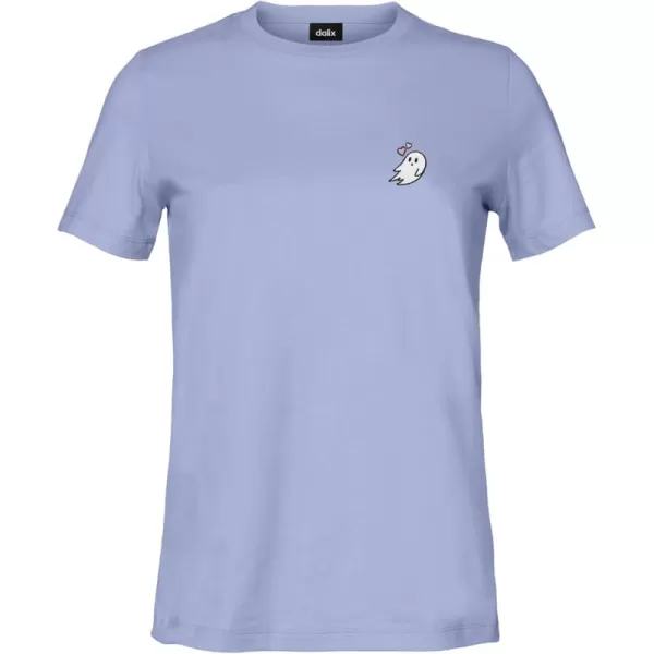 DALIX Heartly Ghost Embroidered Soft Cotton Short Sleeve T Shirt Womens