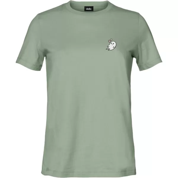 DALIX Heartly Ghost Embroidered Soft Cotton Short Sleeve T Shirt Womens