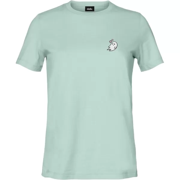 DALIX Heartly Ghost Embroidered Soft Cotton Short Sleeve T Shirt Womens