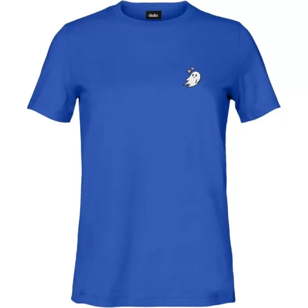 DALIX Heartly Ghost Embroidered Soft Cotton Short Sleeve T Shirt Womens