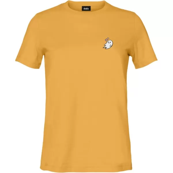 DALIX Heartly Ghost Embroidered Soft Cotton Short Sleeve T Shirt Womens