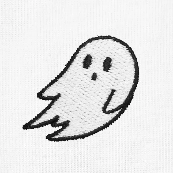 DALIX Ghost Embroidered Cropped Relaxed Cropped Soft Lightweight Loose T Shirt Womens