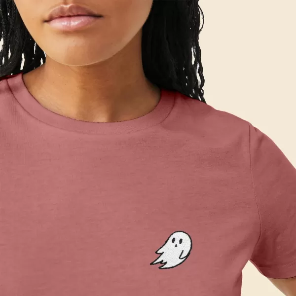 DALIX Ghost Embroidered Soft Cotton Short Sleeve T Shirt Womens