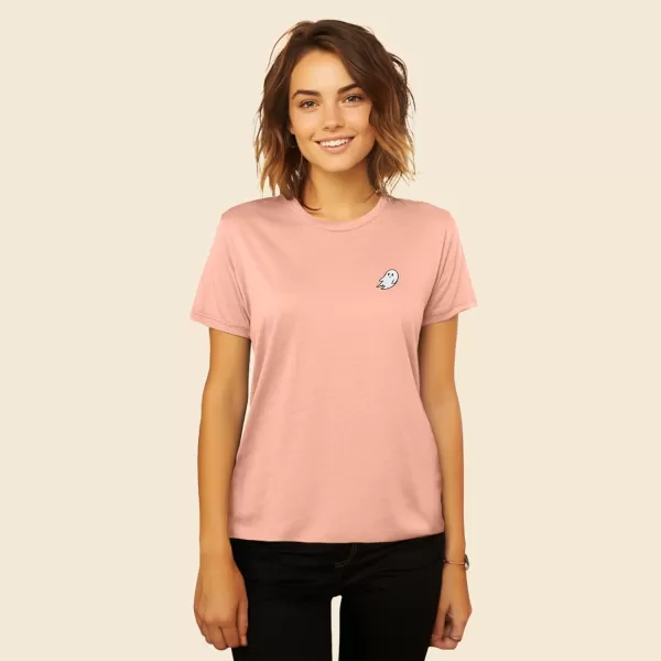 DALIX Ghost Embroidered Soft Cotton Short Sleeve T Shirt Womens