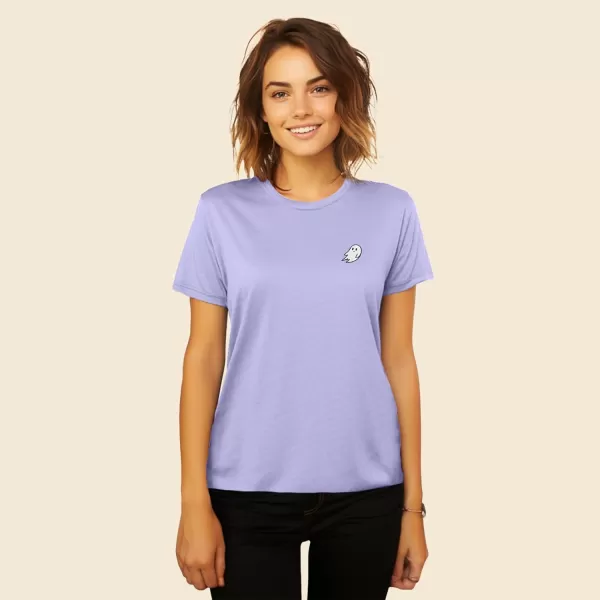 DALIX Ghost Embroidered Soft Cotton Short Sleeve T Shirt Womens