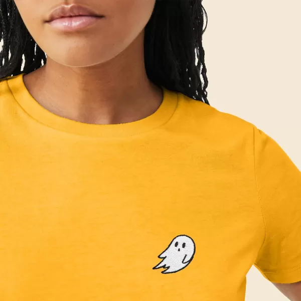 DALIX Ghost Embroidered Soft Cotton Short Sleeve T Shirt Womens