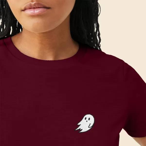 DALIX Ghost Embroidered Soft Cotton Short Sleeve T Shirt Womens