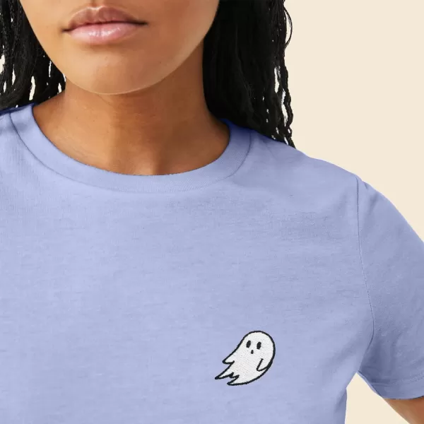 DALIX Ghost Embroidered Soft Cotton Short Sleeve T Shirt Womens