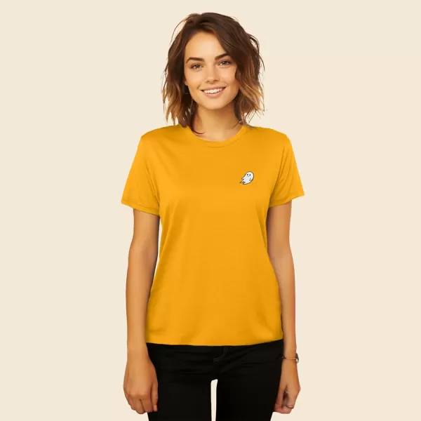DALIX Ghost Embroidered Soft Cotton Short Sleeve T Shirt Womens