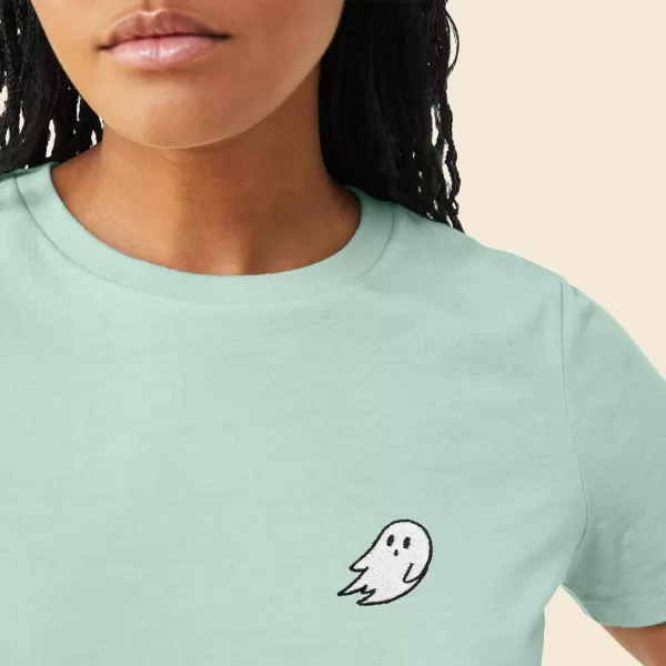 DALIX Ghost Embroidered Soft Cotton Short Sleeve T Shirt Womens