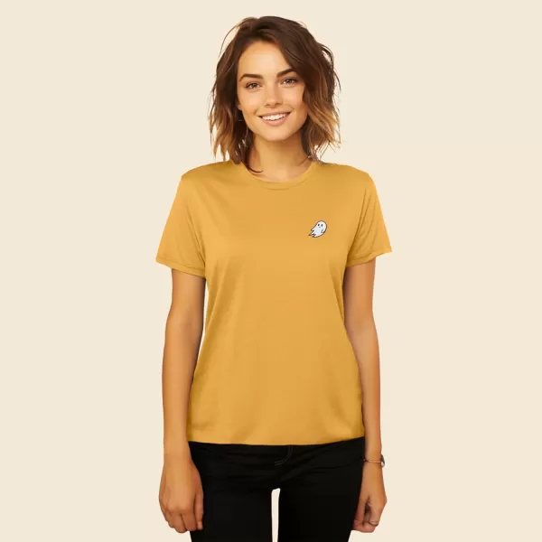 DALIX Ghost Embroidered Soft Cotton Short Sleeve T Shirt Womens