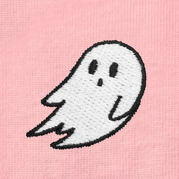 DALIX Ghost Embroidered Soft Cotton Short Sleeve T Shirt Womens