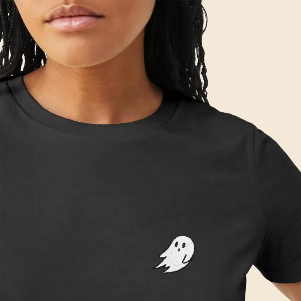 DALIX Ghost Embroidered Soft Cotton Short Sleeve T Shirt Womens