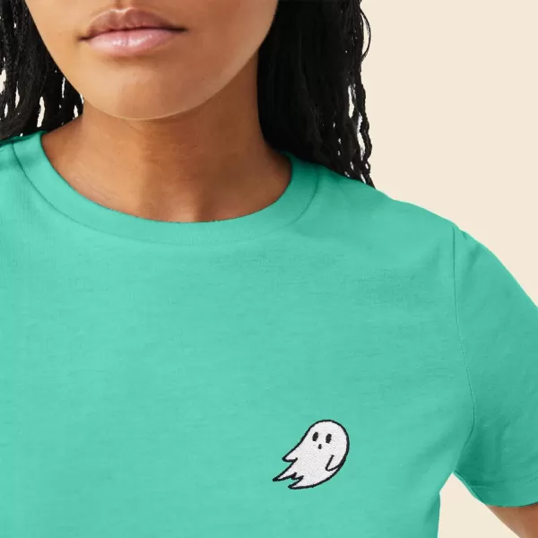 DALIX Ghost Embroidered Soft Cotton Short Sleeve T Shirt Womens
