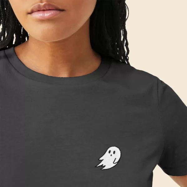 DALIX Ghost Embroidered Soft Cotton Short Sleeve T Shirt Womens
