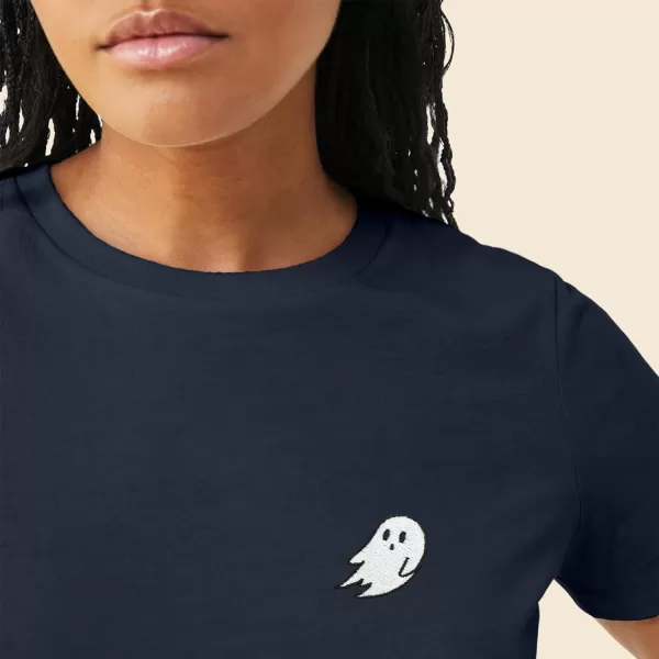 DALIX Ghost Embroidered Soft Cotton Short Sleeve T Shirt Womens