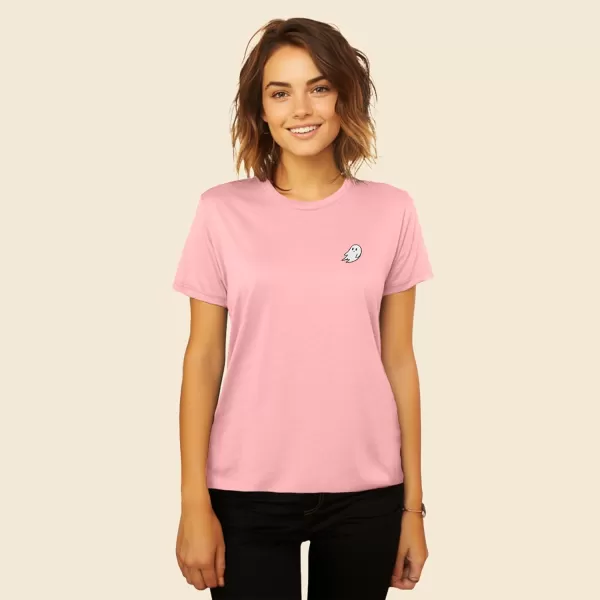 DALIX Ghost Embroidered Soft Cotton Short Sleeve T Shirt Womens