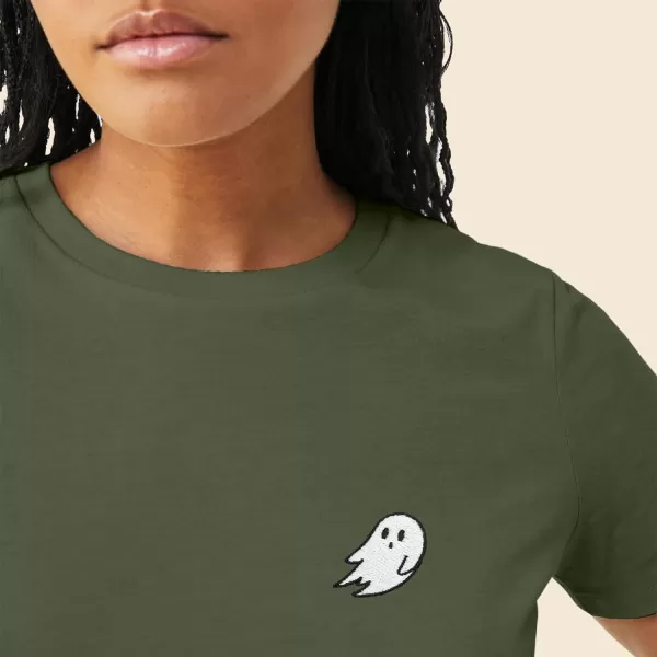 DALIX Ghost Embroidered Soft Cotton Short Sleeve T Shirt Womens