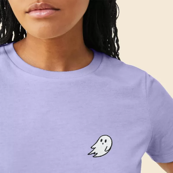 DALIX Ghost Embroidered Soft Cotton Short Sleeve T Shirt Womens