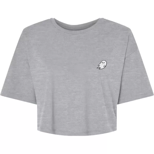 DALIX Ghost Embroidered Cropped Relaxed Cropped Soft Lightweight Loose T Shirt Womens
