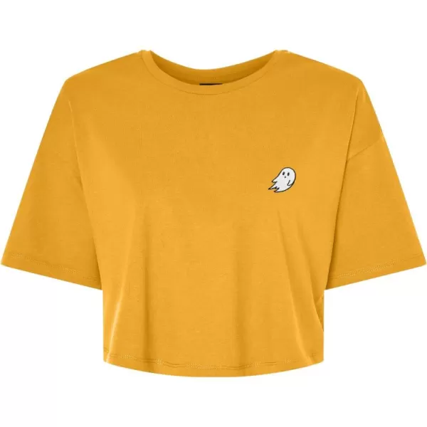 DALIX Ghost Embroidered Cropped Relaxed Cropped Soft Lightweight Loose T Shirt Womens