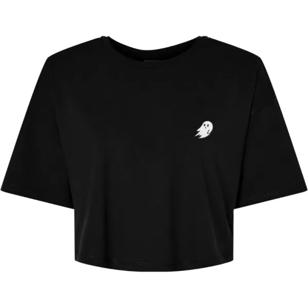 DALIX Ghost Embroidered Cropped Relaxed Cropped Soft Lightweight Loose T Shirt Womens