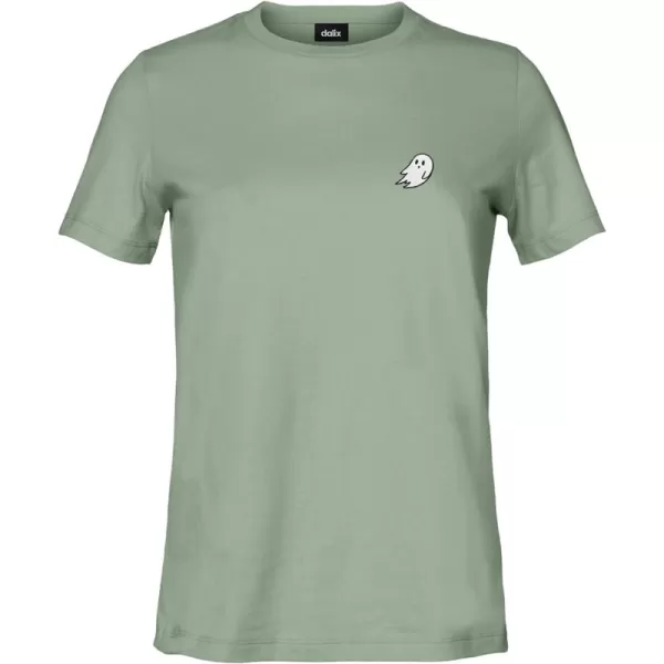 DALIX Ghost Embroidered Soft Cotton Short Sleeve T Shirt Womens