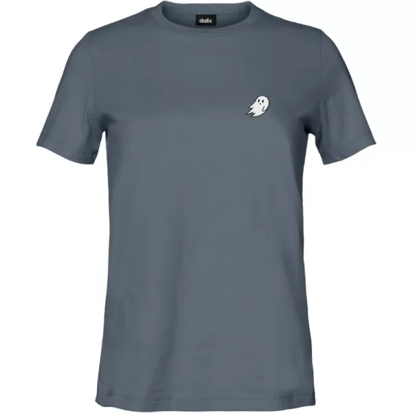 DALIX Ghost Embroidered Soft Cotton Short Sleeve T Shirt Womens