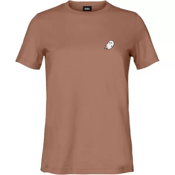 DALIX Ghost Embroidered Soft Cotton Short Sleeve T Shirt Womens