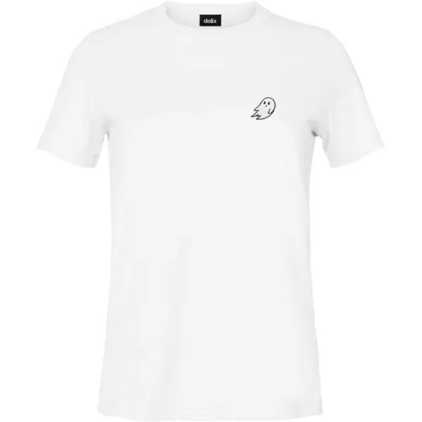 DALIX Ghost Embroidered Soft Cotton Short Sleeve T Shirt Womens