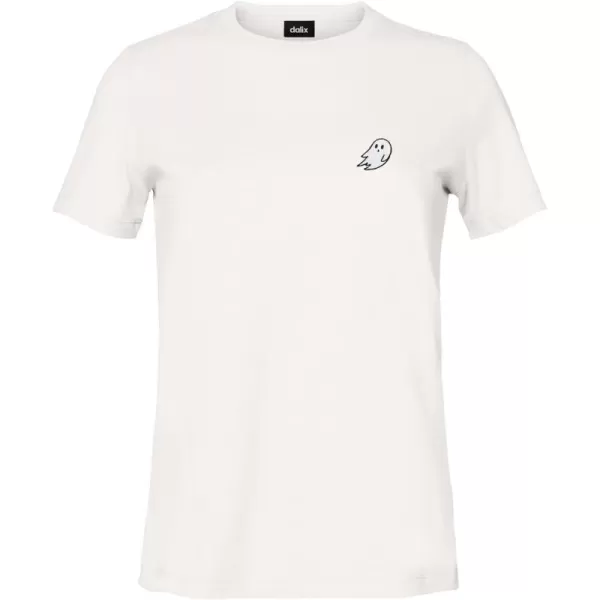 DALIX Ghost Embroidered Soft Cotton Short Sleeve T Shirt Womens